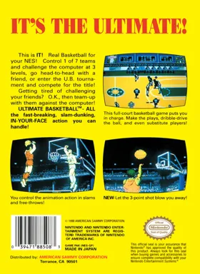 Ultimate Basketball (USA) box cover back